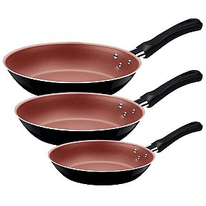 Utensílio Doméstico Jogo Frigideira Caribe 3PC PTO