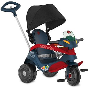 Triciclo Velobaby com Capota Azul Reclina