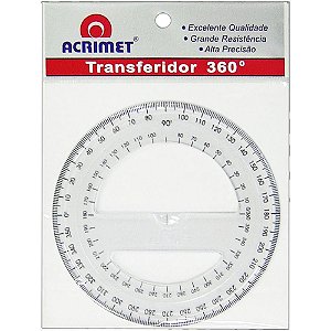Transferidor Poliestireno 360 Graus Cristal