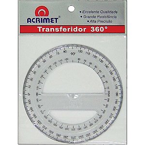 Transferidor de Poliestireno 360 Graus - Pacote com 6 Unidades