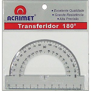 Transferidor Poliestireno 180 Graus Pacote com 06