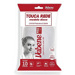 Touca Descartável Rede 20CM 100% NYLON Branca PCT com 10