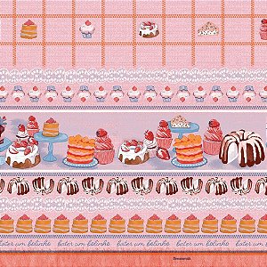 Toalha Térmica Cupcake Morango Decoramais 1,40 X 30M