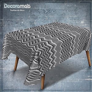 Toalha Térmica Chevron BRANCO/PRETO 1,40 X 30M