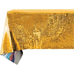Toalha Plástica Ouro Metalizada 134X274CM
