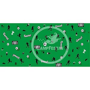 Toalha Plástica Bola de Futebol Verde e Branca 78X78CM Pacote com 10