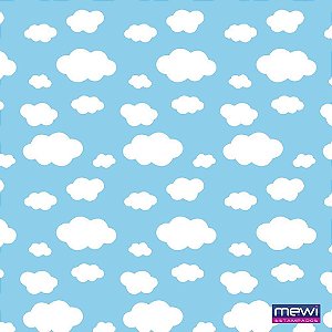 TNT Estampado Turquesa 1,40M 40G Nuvens 25 Metros