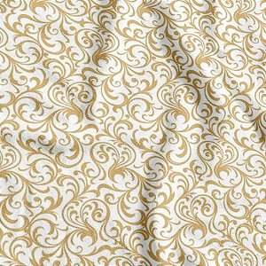TNT Estampado Arabesco BRANCO/OURO 1,40M 40G Rolo 25M