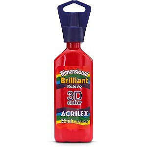 Tinta Relevo Dimensional Brilhante Vermelho Fogo 35ML PCT com 06