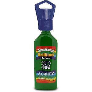 Tinta Relevo Dimensional Brilhante Verde Musgo 35ML Pacote com 6