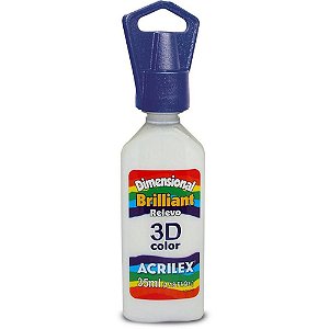 Tinta Relevo Dimensional Brilhante Branco 35ML - Pacote com 06