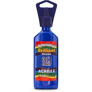Tinta Relevo Dimensional Brilhante Azul Turquesa 35ML Pacote com 6