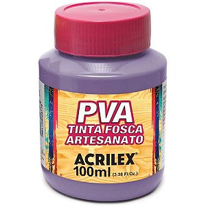 Tinta PVA Fosca para Artesanato Lilás 100ML - Pacote com 06 Unidades