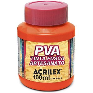 Tinta PVA 100ML Laranja - Pacote com 6 Unidades