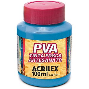 Tinta PVA Fosca 100ML Azul Celeste - Pacote com 6 Unidades