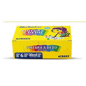 Tinta Pintura a Dedo 06 Cores 30ML Pacote com 12