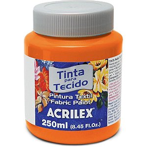 Tinta para Tecido Fosca 250ML Laranja Acrilex – Pacote com 3 Unidades