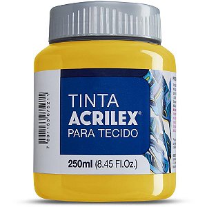 Tinta para Tecido Fosca Acrilex 250ML Amarelo Ouro - Pacote com 3 Unidades