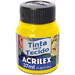Tinta para Tecido Fluorescente 37ML Amarelo Limão Caixa com 12