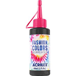 Tinta para Tecido Aquarela SILK 60ML Preto CX com 06