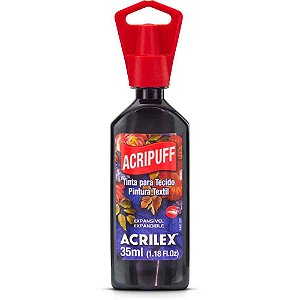 Tinta para Tecido Acripuff 35ML Preto Pacote com 6