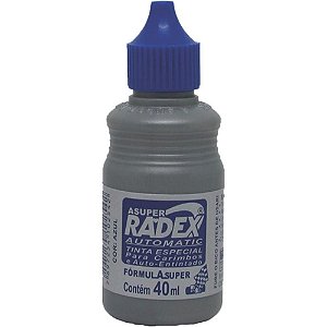 Tinta para Carimbo 40ML Azul Automático - Caixa com 12