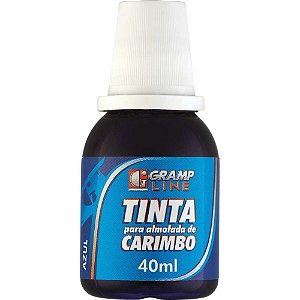 Tinta para Carimbo 40ML Azul - Caixa com 12 Unidades 1
