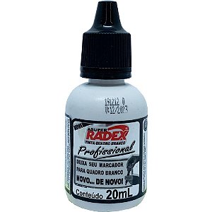 Tinta Marcador Quadro Branco Reabastecedor 20ML Preto - Caixa com 12 Unidades