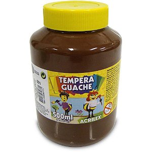 Tinta Guache 500ML Marrom - Caixa com 6