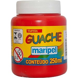 Tinta Guache 250ML Vermelho - Caixa com 6 Unidades