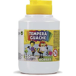 Tinta Guache 250ML Branco - Pacote com 3 Unidades