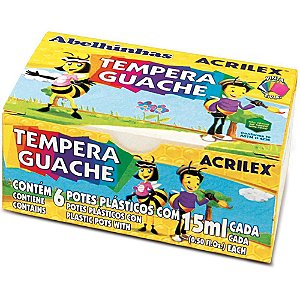 Tinta Guache 15ML 06 Cores PCT com 12