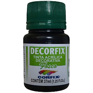 Tinta Acrílica Decorfix Fosca 37ML Preto - Caixa com 06 Unidades