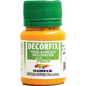 Tinta Acrílica Decorfix Fosca 37ML Amarelo - Caixa com 6