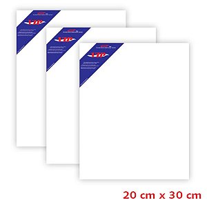 Tela para Pintura 20X30CM com Moldura de Madeira - Pacote com 3 Unidades