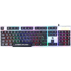 Teclado Multimídia USB Killer Soul Preto com Iluminação