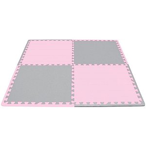 Tatame PLAY MAT CINZA/ROSA Pastel 10MM - 4 Peças