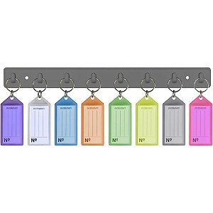 Suporte para Chaves Organizador com 8 Chaveiros e Etiquetas