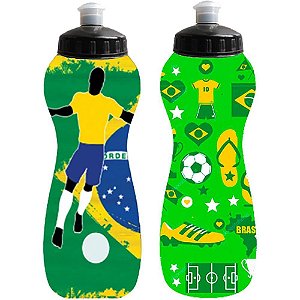 Squeeze Futebol 600ML - Brasil, Pacote com 6 Unidades