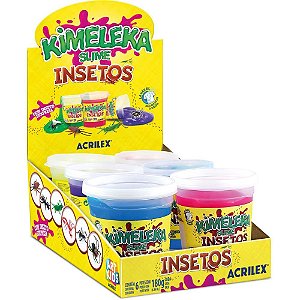 Slime Kimeleka Insetos 180G Sortidos – Caixa com 06 Unidades
