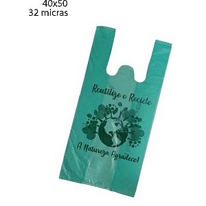 Sacola Plástica Recicle Verde 40X50CM com 472 Unidades