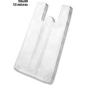 Sacola Plástica 30X40CM Branca – Pacote com 1000 Unidades