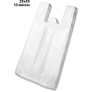 Sacola Plástica 25X35CM com 1000 Unidades - 15 Micras