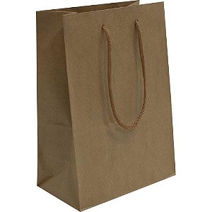 Sacola para Presente Lisa KRAFT 24X32X10CM com Cordão - Pacote com 25 Unidades