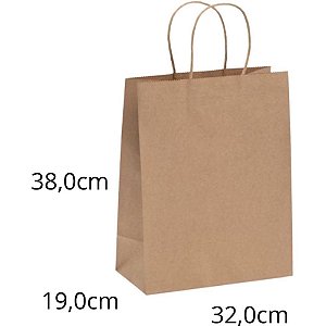 Sacola para Presente KRAFT GG 38X32X20CM – Pacote com 10 Unidades