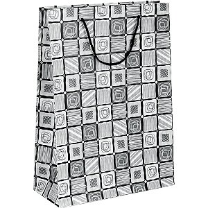 Sacola para Presente Decorada MASCULINA/NEUTRA MD 27X21X10CM - Pacote com 10 Unidades