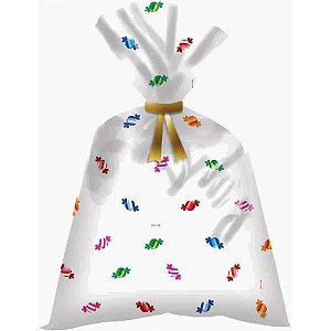 Saco Polietileno Transparente Decorado 15X29CM Sortido Pacote com 100 Unidades