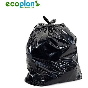 Saco para Lixo 60L Preto 58X65CM Leve 5 Micra Pacote com 50 Unidades