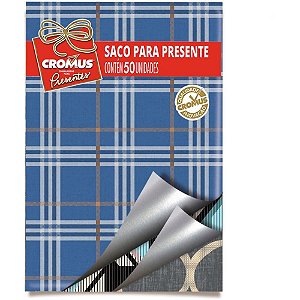 Saco Metalizado 45X60CM Masculino MIX Sortidos - Pacote com 25