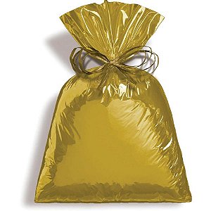 Saco Metalizado 45X60CM Dourado - Pacote com 25 Unidades
